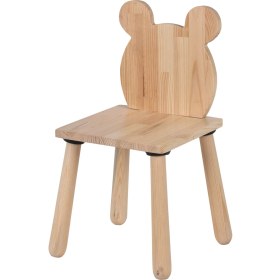 Resim Joy Kids Toy Doğal Ahşap Çocuk Sandalye Ayı 