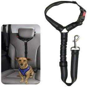 Resim Fortunelane Köpekler İçin Araç Emniyet Kemeri - Nylon, Kafa Bağlantılı, Yansıtıcı, Ayarlanabilir - Siyah 