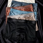 Resim 1/3 adet Erkek Boxer Briefs - Nefes Alabilen Buz Sliky Fiber Kumaş, Dikişsiz ve Hafif Yazlık İç Çamaşırı Çeşitli Renklerde (Beyaz, Bej, Mavi, Siyah, Kahverengi, Gri), Rahat Günlük Giyim, Pürüzsüz Dokuma 