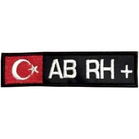 Resim StüdyoÜmitTişört AB Rh+ (Pozitif) Kan Grubu Patch Peç Arma ve Kot yamaları (Cırt Hediyeli) Ebatları: 9 cm. x 2 cm. 
