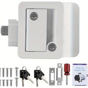 Resim Ronglight Beyaz Rv Çift Anahtarlı Kapı Kilidi, Paslanmaz Çelik, Pratik Ve Güvenli Motorhome Kilit 