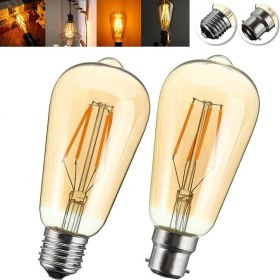 Resim 2 Adet 4 Watt Amber Işık Kaliteli Rustik Ampul, 300 Lümen, 4 Watt 25000K Amber Işık LED Rustik Ampul 