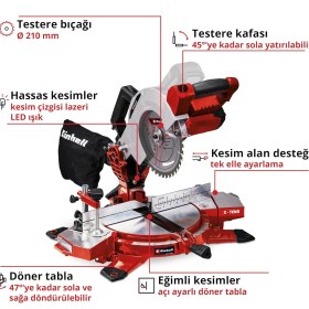 Resim Einhell Te-Ms 18/210 Li - Solo, Akülü Gönye Kesme 