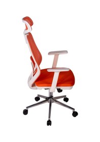Resim Ofisbazaar Dali Beyaz Fileli Yönetici Koltuğu Ergonomik Başlıklı Ofis Koltuğu Turuncu Turuncu 