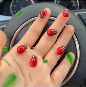 Resim ÇiçekAntalya 10 Adet Sevimli Kırmızı Uğur Böceği Araba Torpido Aksesuar Araç İçi Süslemeler Yapışkanlı 