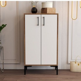 Resim Variant Prag Ayakkabılık - Ceviz / Beyaz 