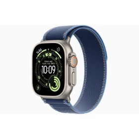 Resim Apple Watch Ultra 3 GPS + Cellular, 49 mm Natürel Titanyum Kasa ve Mavi/Parlak Mavi Trail Loop - S/M 