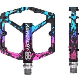 Resim motosergen Kereachy 3 Rulmanlı Ultralight Alüminyum Alaşımlı Mtb Bmx Geniş Hafif Platform Pedal Mavi Mor Pembe 