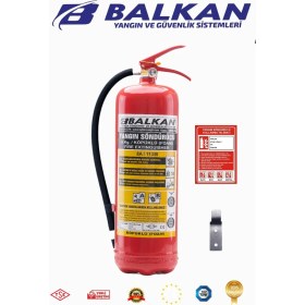 Resim BALKAN YANGIN VE GÜVENLİK SİSTEMLERİ 6 kg Köpüklü Yangın Tüpü Tse Ce Belgeli Ruhsata Uygun 4 Yıl (Talimat-Askı) 