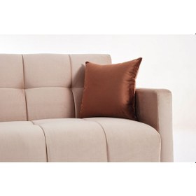 Resim Dublin Kollu Kanepe Modern Tasarım, Konforlu Ve Dayanıklı Yaylı 3 Lü Koltuk Açık Krem 