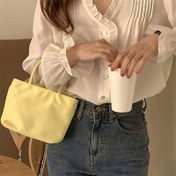 Resim Vintage Mini Kadın Çantası - Hafif Fermuarlı Dayanıklı Kumaş, Zencefil Sarısı & Minimalist Tasarım, Günlük Kullanım ve Casual Görüşmeler İçin, Mini Çanta, Şık ve Basit Stil 