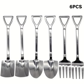 Resim 6/12 adet 15.49 cm Tatlı Mini Spatula Kaşık ve Çatal Seti İçerir 2/4 Spatula Kaşık, 2/4 Sivri Kaşık ve 2/4 Paslanmaz Çelik Çatal, Spatula Karıştırma Kaşığı Espresso Kaşığı Kek Kaşığı Tatlı Kaşığı Spatula Aile Toplantısı Restoran Kafe için Gümüş 