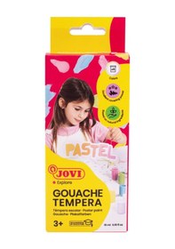 Resim Jovı 520p Guaj Boya 15ml Kavanoz + Fırça Pastel Renkler - 6'lı Kutu Renksiz 