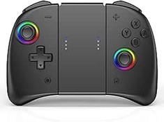 Resim Switch Controller for Nintendo Switch/OLED, Wireless Switch Pro Controller Replacement for Joycon, Handheld Switch Grip Remote with 8 RGB Colors, Adjustable TURBO, Dual Motor Vibration, Back Button 