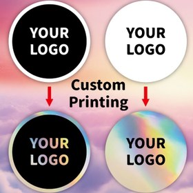 Resim 50 adet 100 adet 2.54cm/3.81cm/5.08cm/6.35cm/7.62cm Özel Iridyum Holografik Etiketler İş Logosu için. Küçük İşletmeler için Kişiselleştirilmiş Gökkuşağı Holografik Etiket. 