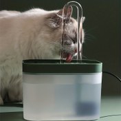 Resim 1.5L Şık Yeşil Kedi Su Çeşmesi Şeffaf Kapaklı - Otomatik Evcil Hayvan İçme Dolum Aparatı, Tip-C Fiş, Musluk Kiti & Filtre Dahil, Kediler İçin İdeal, Evcil Hayvan Su İstasyonu|Modern Evcil Hayvan Aksesuarı|Dayanıklı Plastik Yapı 