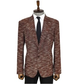 Resim Wessi Desenli Slim Fit Spor Kahverengi Erkek Ceket - Wessi Kahverengi 