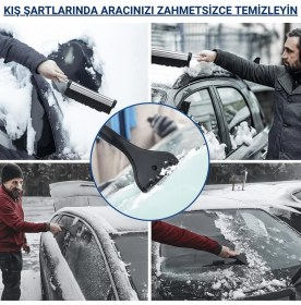 Resim Coofbe 65CM Teleskopic 2in1 Araç Kar Fırçası Oto Ön Cam Buz Kazıyıcı Araç Kar Fırçası ve Buz Kazıyıcı 