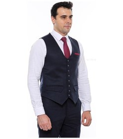 Resim Wessi 8 Düğmeli Desensiz Lacivert Yelek 001 
