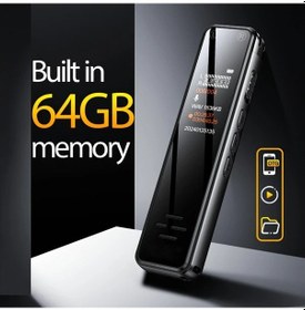 Resim Meridiangoods 64gb Sesle Aktive Edilen Ses Kayıt Cihazı - Taşınabilir Usb Mp3 Çalar Gürültü Azaltma Tek Tuş Kayıt Konferanslar Dersler İçin 