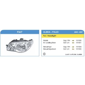 Resim Ayfar Komple Far Fiat Palio Albea 2005 Sol krom Tip elektrik N11.317 Ayfar