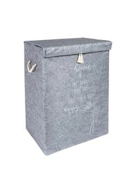 Resim Çamaşır Sepeti - Eşya Saklama Kutusu Keçe - Mega Boy Gri 