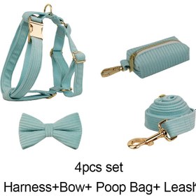 Resim Dog Collar Named Lake Green Velvet Collar 681532 - 4pcs set / M 