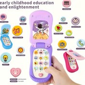 Resim Eğlenceli Karikatür Müzik Flip Telefon Oyuncak, Büyük Flip Telefon Tasarımı ile Dönen Çok Fonksiyonlu Işık ve Ses Oyuncak, 3 Renk Seçeneği ile Mevcut! Erkekler ve Kızlar Bu Noel Hediyesini, Yeni Yıl Hediyesini Sevecekler - Üç Renk Seçeneği Mevcut 