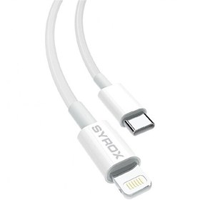 Resim Syrox C147 QC 3.0A 20W 1 MT Type-C - Lightning Şarj - Data Kablosu Beyaz 