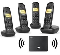 Resim Gigaset 4 Dahili Dect Telsiz Kablosuz Telefon Santrali Siyah 