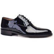 Resim Nevzat Onay Siyah Klasik Rugan Bağcıklı Erkek Oxford Ayakkabı 6506-530 NOC 