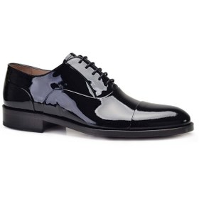 Resim Nevzat Onay Siyah Klasik Rugan Bağcıklı Erkek Oxford Ayakkabı 6506-530 NOC 