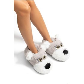 Resim Twigy Lulu Kadın, Garson Boy Hayvanlı Panduf Gri 36/41 EE0539 Gri 