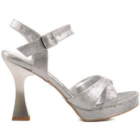 Resim Aspor Gümüş Gri Simli Kadın Abiye Ayakkabı Çok Renkli 