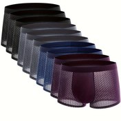 Resim 10 Adet Erkekler İçin Buzlu Sliky Fiber Nefes Alabilen Mesh Boxer - Dikişsiz Konfor, Orta Esnek Bel Bandı, Çok Renkli Seçenek, Günlük ve Aktif Giyim için Boxer Şortlar, Rahat İç Çamaşırları, Minimalist Tarz, Pürüzsüz Dokulu, Çoklu Paket İç Çamaşırı 
