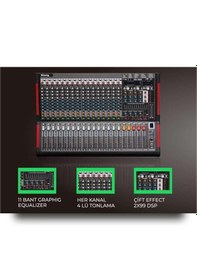 Resim König Kz-1600 2x1600w 10 Kanal Power Mikser 