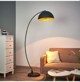 Resim Riolight Retro Metal Lambader Köşe Lambası Şapka Çapı: 40Cm 