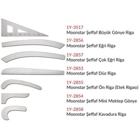 Resim Moonstar Şeffaf Plastik Riga Cetvel Takım (7 Parça) 