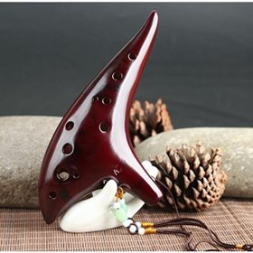 Resim Valkyrie 12 Delik Seramik Flüt Alto Ocarina Sualtı Müzik Enstrüman Müzik Lover Stil Acemi Enstrüman 