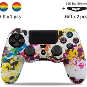 Resim Koruyucu Kauçuk Kapak Sony Playstation 4 Denetleyicisi İçin Silikon Kılıf Ps4 Rainbow 