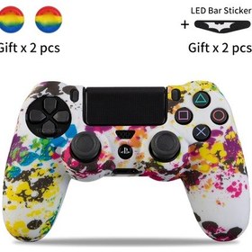 Resim Koruyucu Kauçuk Kapak Sony Playstation 4 Denetleyicisi İçin Silikon Kılıf Ps4 Rainbow 