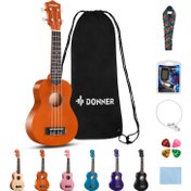 Resim Donner DUS-10M Soprano Ukulele Seti (Maun) 
