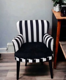 Resim ARGÜN HOME Çay Seti Koltuk Berjer - Cafe - Balkon - Bahçe Zebra Model 