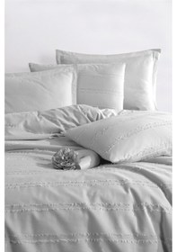 Resim Nordqueen %100 Pamuk Çift Kişilik Saçaklı Nevresim Seti Avola Gri 