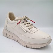 Resim Mammamia D24YA-3940 Kemik Crema Hakiki Deri Kadın Günlük Casual Sneaker Spor Ayakkabı 