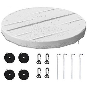 Resim Yuvarlak Şişme Havuz Örtüsü - Spalar İçin Rüzgar Ve Su Geçirmez 18ft 