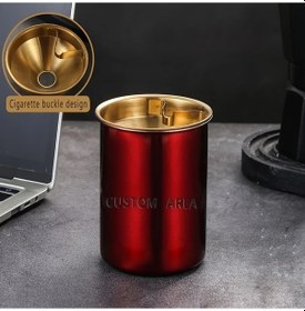 Resim Xuweiwei 5pcs Red Paslanmaz Çelik Sinek Küldanlık Kapaklı Yüksek Görünüm Dayanıklı 