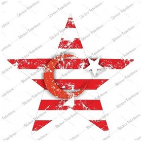 Resim Yıldızlı Türk Bayrağı Sticker 00923 