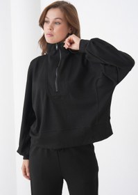 Resim MAMAYAGA Kadın Oversize Fermuarlı Kapüşonlu Sweatshirt Geniş Paça Tesettüre Uygun Spor Şık Eşofman Takımı 