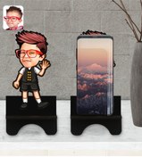 Resim Bk Gift Kişiye Özel Erkek Çocuk Karikatürlü Ahşap Biblo Telefon Standı-2 